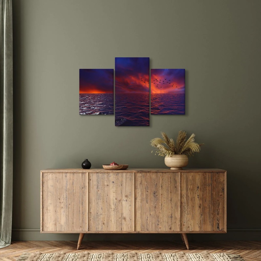 Tengeri kép a madarakkal (90x60 cm)