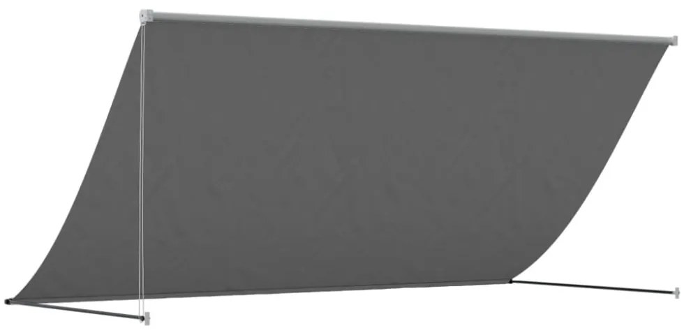 antracit szövet és acél feltekerhető napellenző 300 x 150 cm