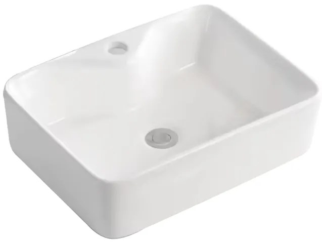 Erga Ryann, asztali mosogató 485x370x135 mm, fehér fényes, ERG-V03-YT-037-WH