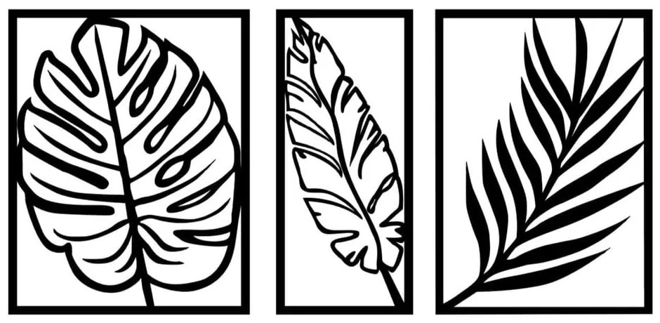 Fém fali dekoráció 80x38 cm Leaf – Wallity