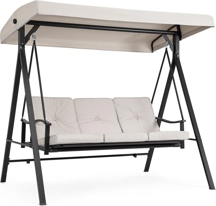 Antracitszürke-bézs fém kerti hintaágy Taurus – Bizzotto