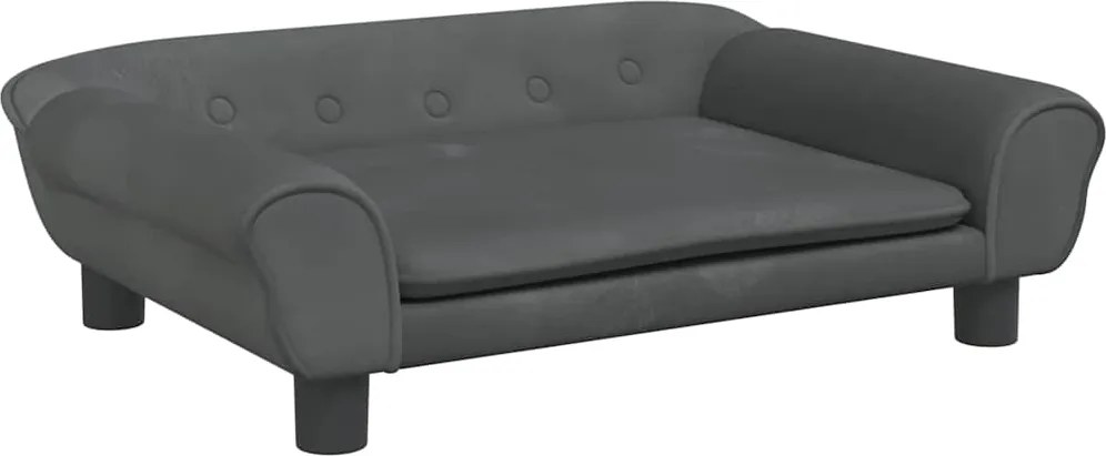 vidaXL sötétszürke bársony gyerekkanapé 70 x 45 x 26 cm