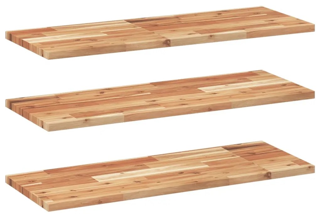 3 db olajbevonatú tömör akácfa függőpolc 100 x 30 x 2 cm