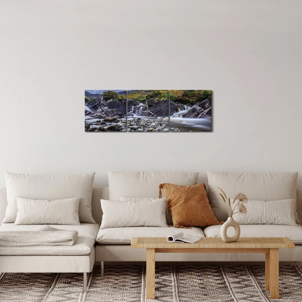 Folyó víz képe (órával) (90x30 cm)