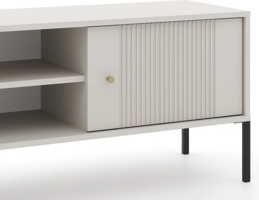 TV szekrény kasmír színben fekete elemekkel arany fogantyúkkal – ISEO IS01