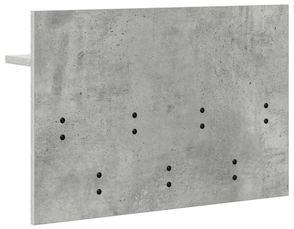 Fali Kabáthorog polcokkal Beton szürke 60 x 40 x 12 cm Faanyag