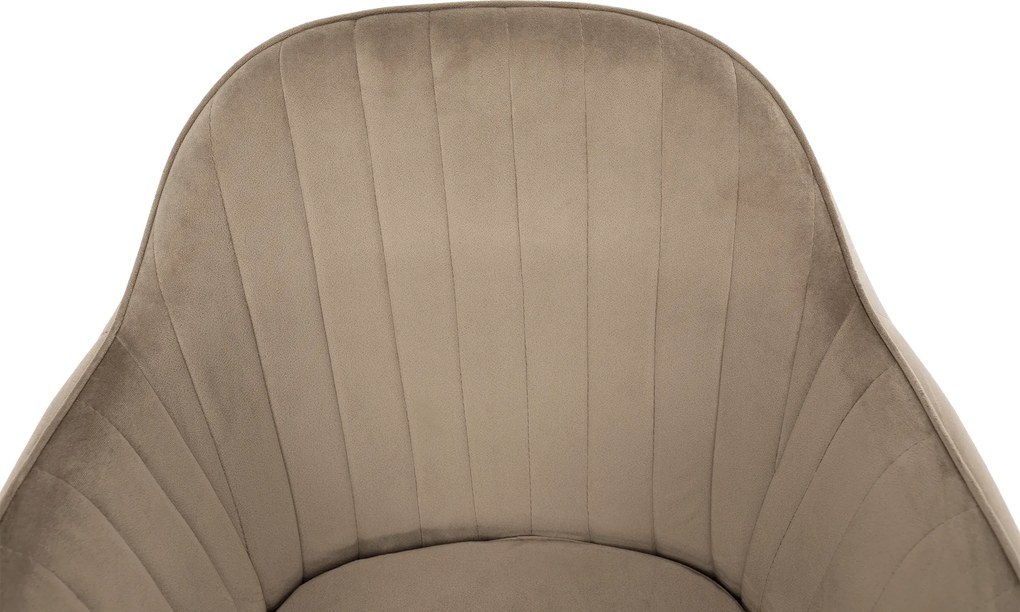 Dizájnos fotel, szürkésbarna Taupe Velvet anyag, ZIRKON