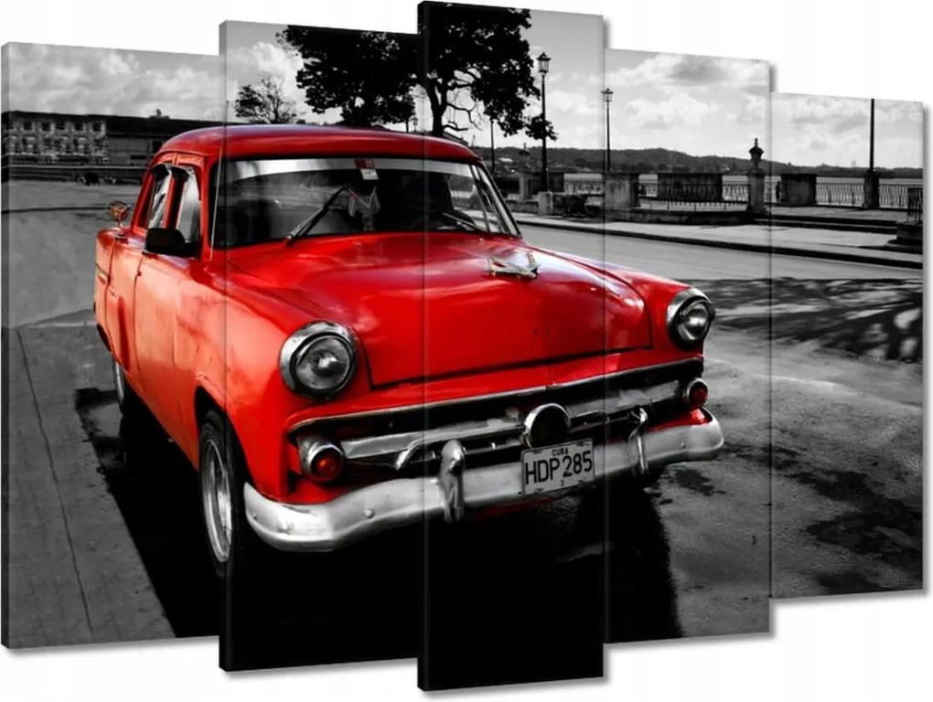Vászonkép 70x50 Kubai piros autó