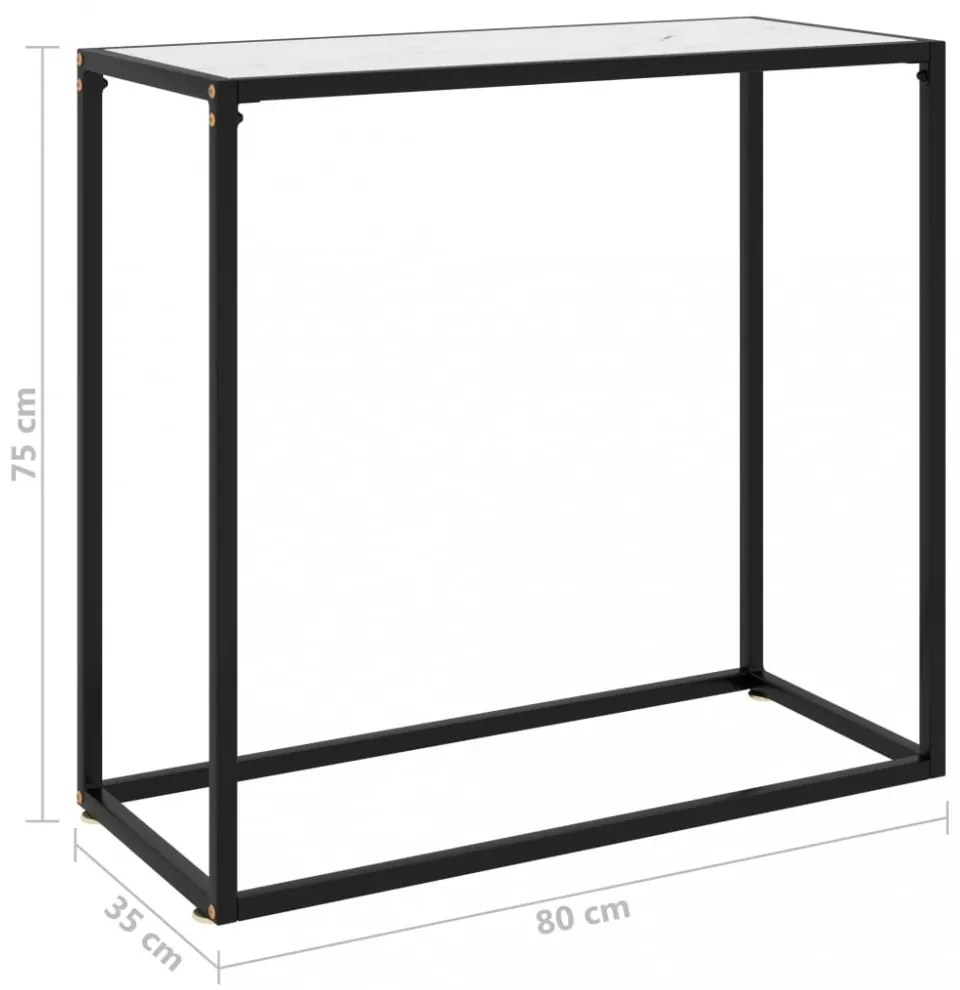 fehér edzett üveg tálalóasztal 80 x 35 x 75 cm