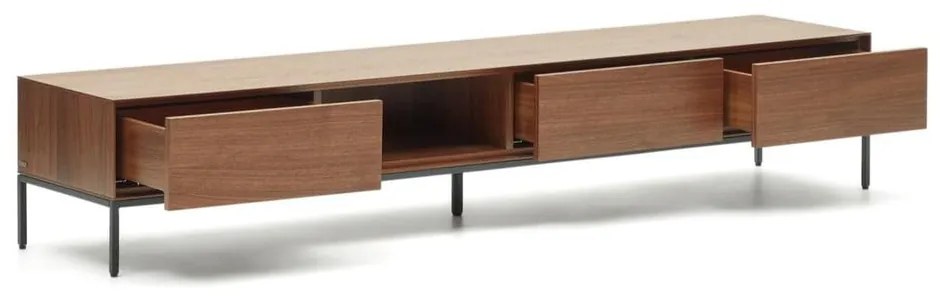 Natúr színű TV-állvány diófa dekorral 195x35 cm Vedrana – Kave Home