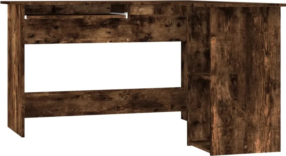 vidaXL füstös tölgy színű szerelt fa sarokíróasztal 120 x 140 x 75 cm