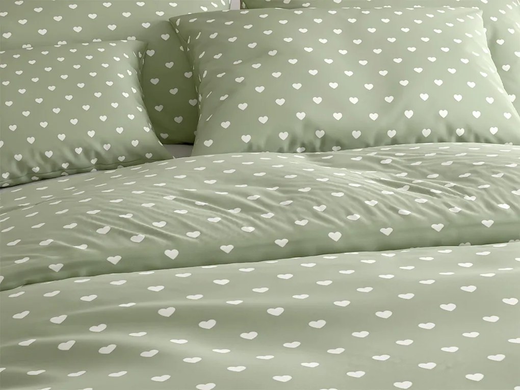 Pamut ágyneműhuzat SAGHEARTS POLY zöld Ágyneműhuzat mérete: 70 x 90 cm | 140 x 220 cm