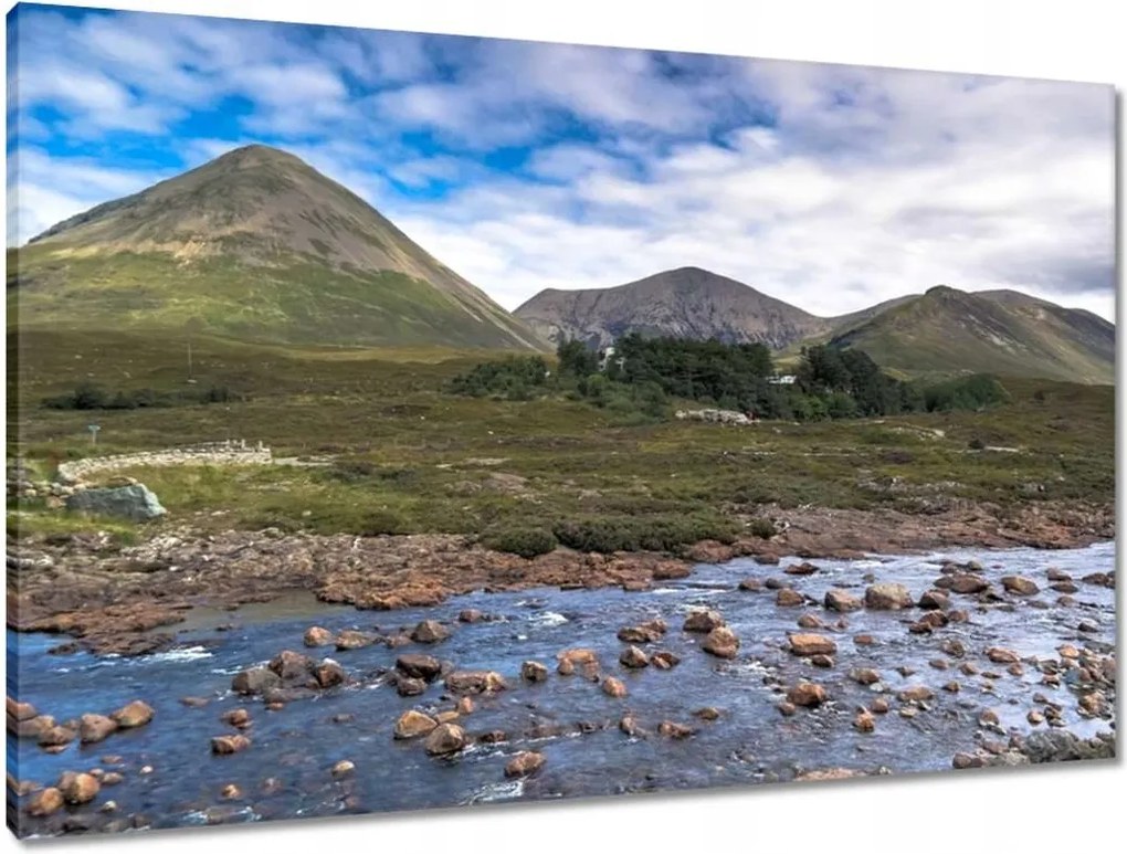 Vászonkép 90x60 Hegyek a folyó mögött