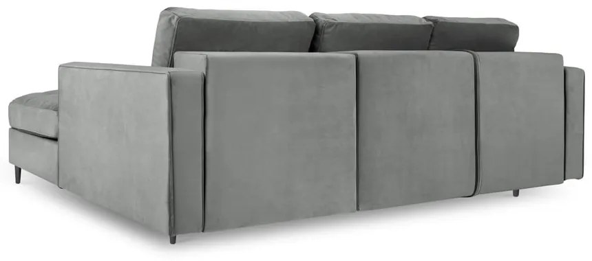 Santo világosszürke kinyitható bársony sarokkanapé, jobb oldali - Milo Casa