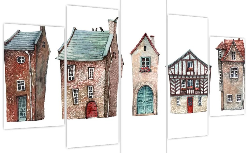 Kép - Akvarell házak (150x105 cm)