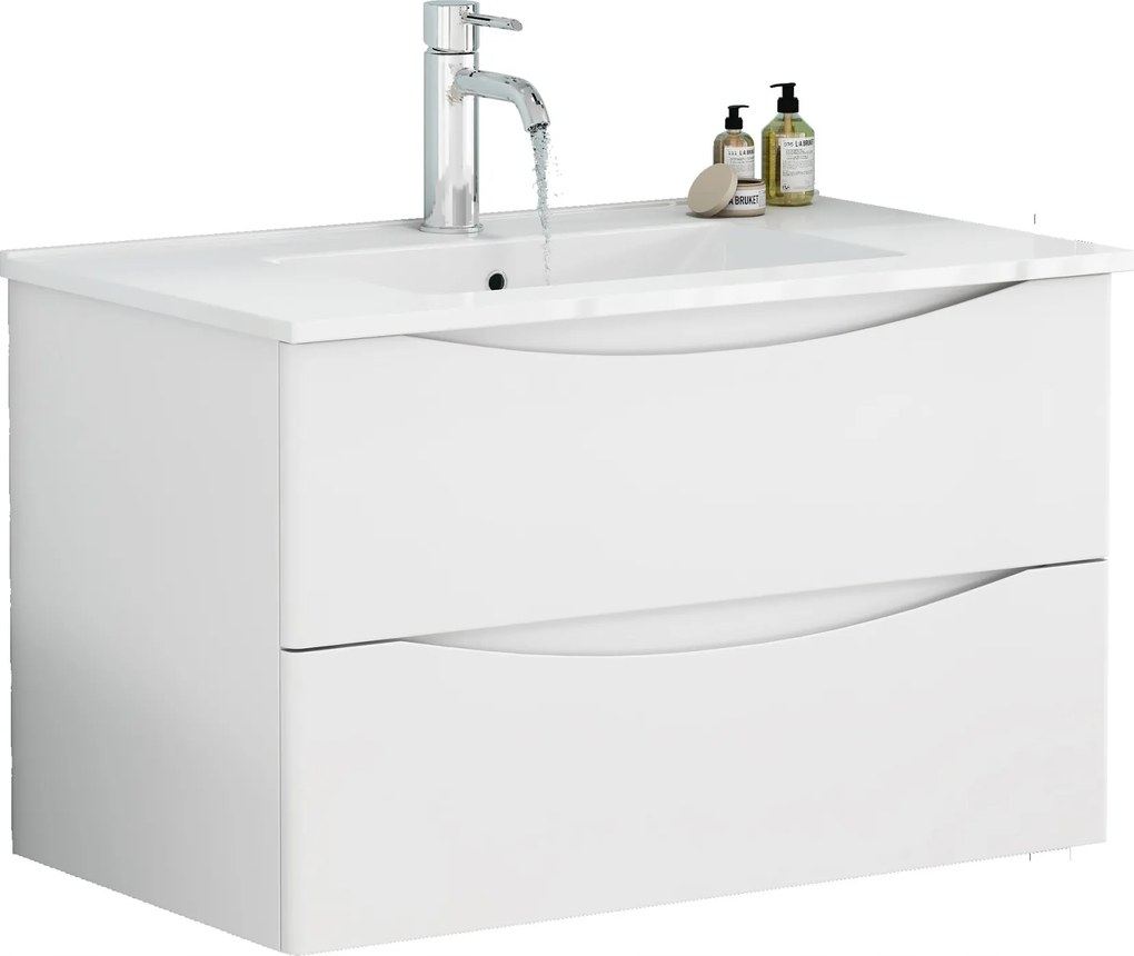 Houseland Nirela fali mosdószekrény 80 cm fehér