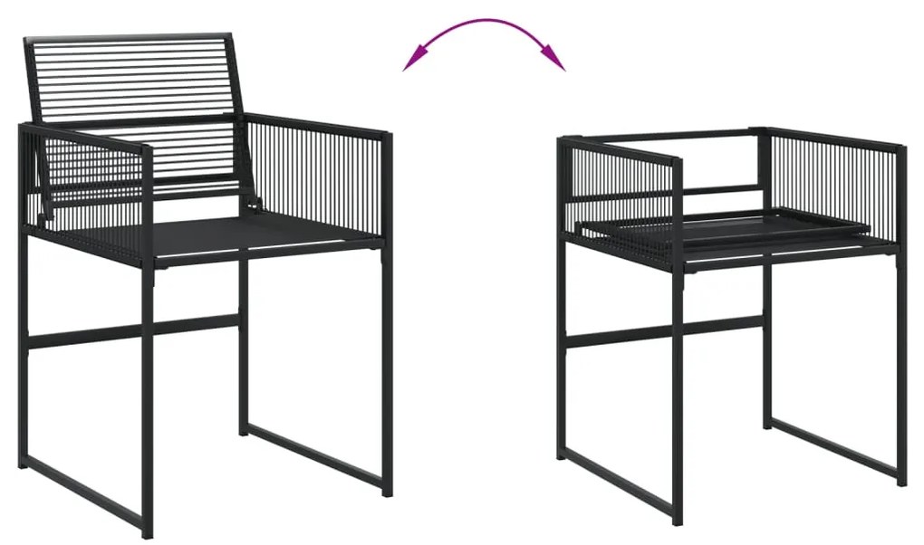 13 részes fekete polyrattan kerti étkezőgarnitúra