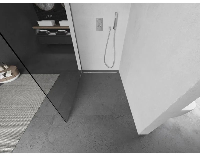 Mexen Kioto, Walk-In zuhany paraván 135 x 200 cm, 8 mm átlátszó üveg, grafit profil, 800-135-101-95-00