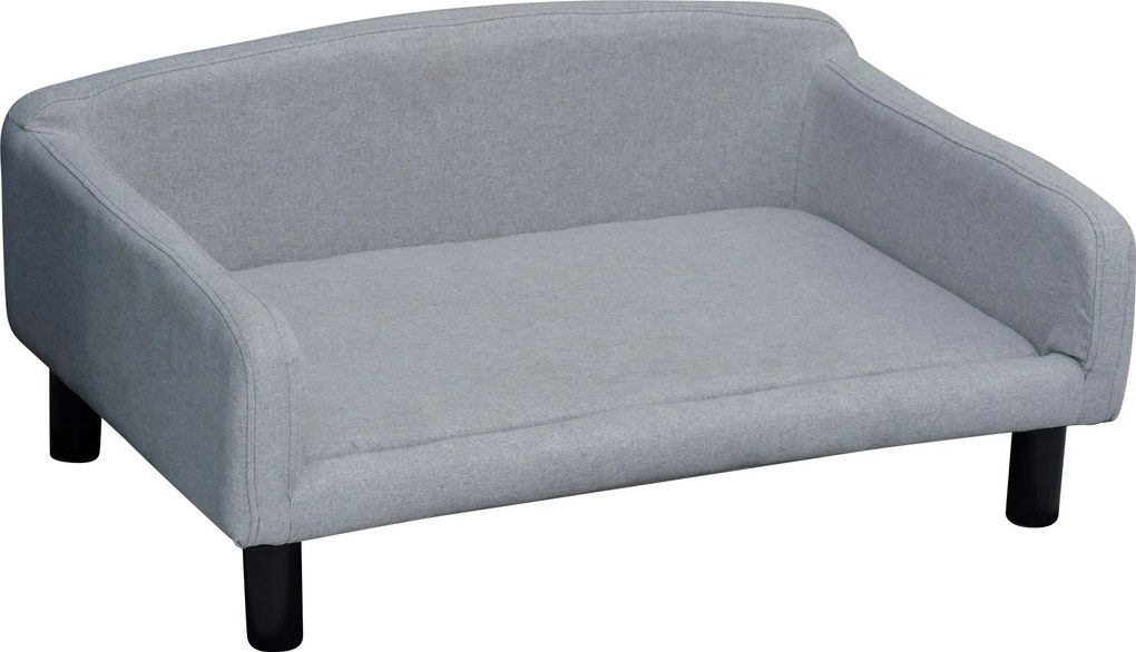 PawHut Kutyaágy Párnázott Kárpitozással Fa Lábakkal 82 x 54 x 36 cm | Aosom