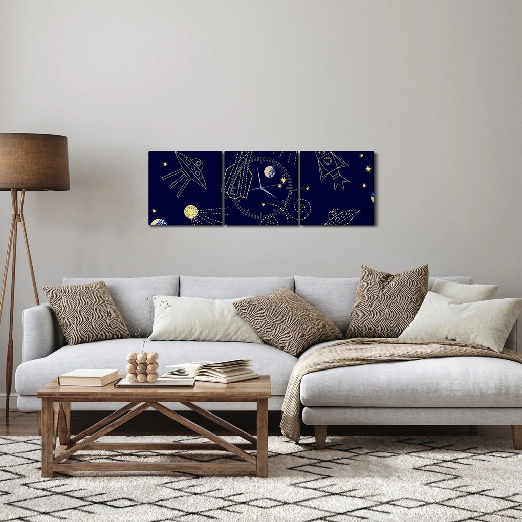 Kép - Univerzum (órával) (90x30 cm)