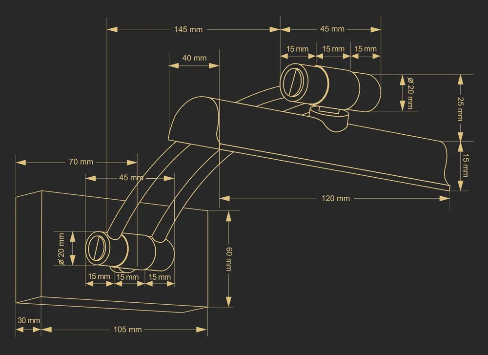 KUTEK ELV-PODS-1-P-250-KR ELVE Képmegvilágító lámpa LED IP20