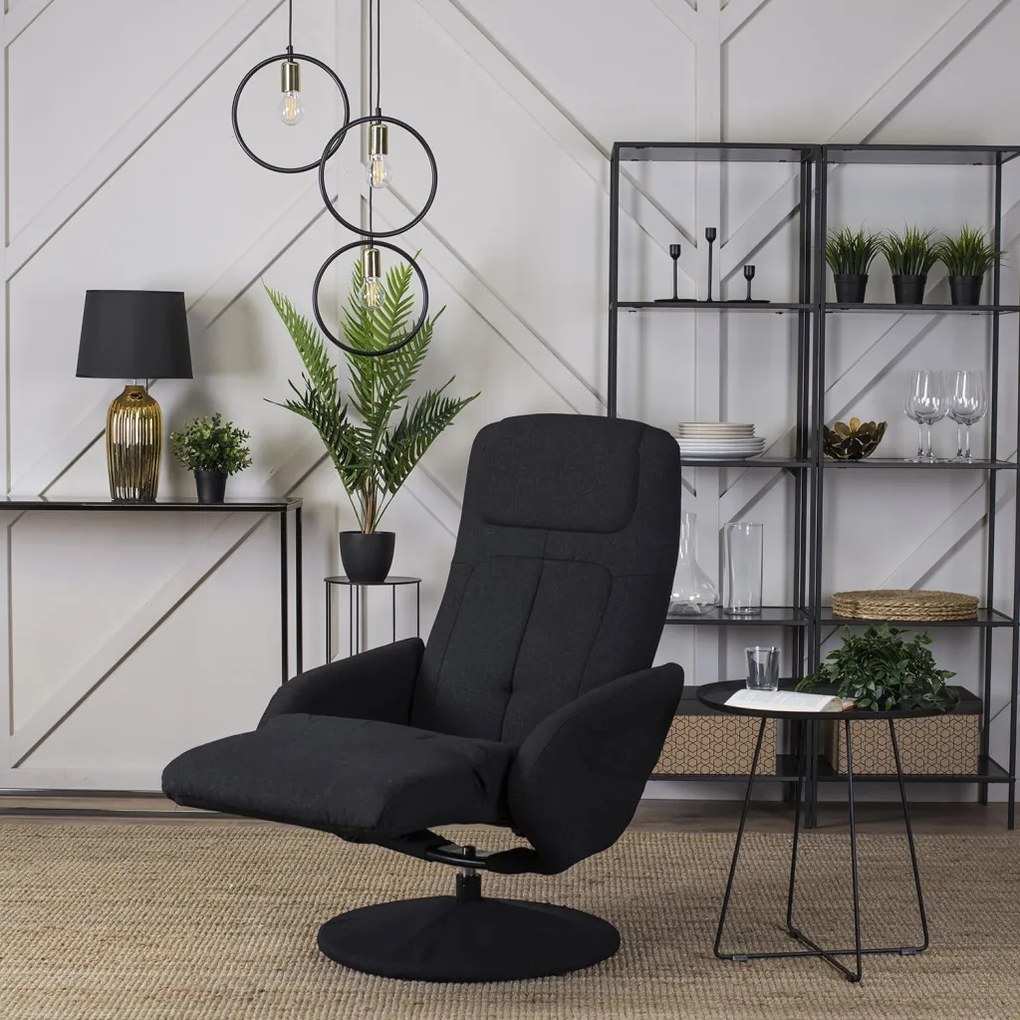 Modern Fotel Fekete Szövet Kárpittal. TONY