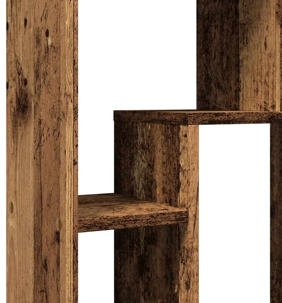 antik fa színű szerelt fa könyvespolc 63 x 20 x 90 cm