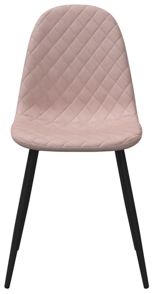 4 db rózsaszín bársony étkezőszék
