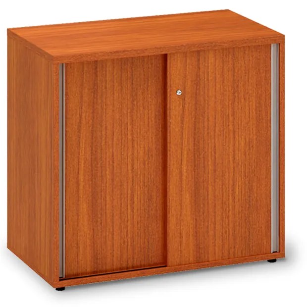 Alacsony szekrény tolóajtókkal ProOffice 80 x 45 x 73,5 cm, cseresznye