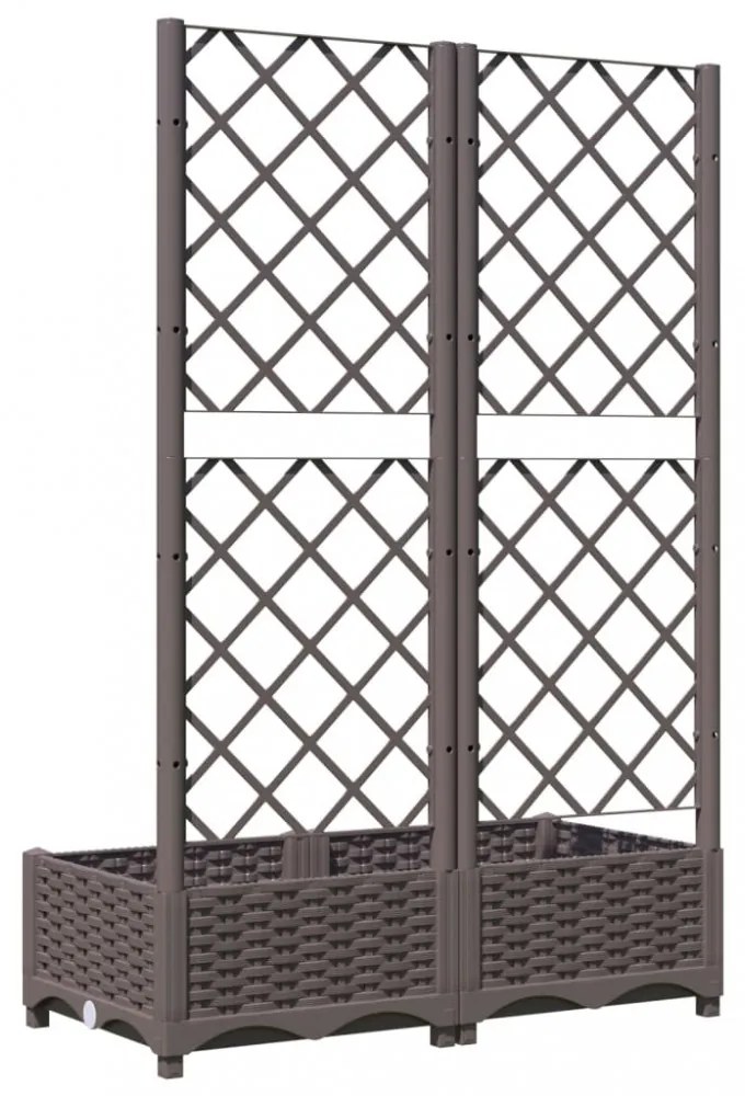 barna polipropilén rácsos kerti ültetőláda 80 x 40 x 121,5 cm