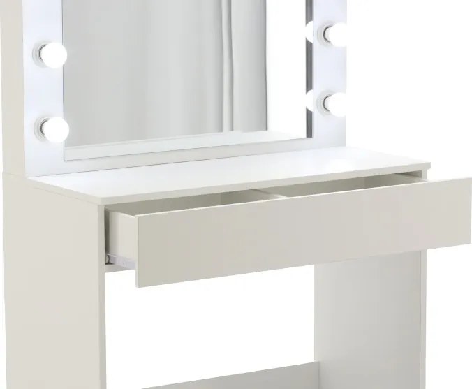 Fehér fésülködőasztal világítással 80 x 40 x 140 cm