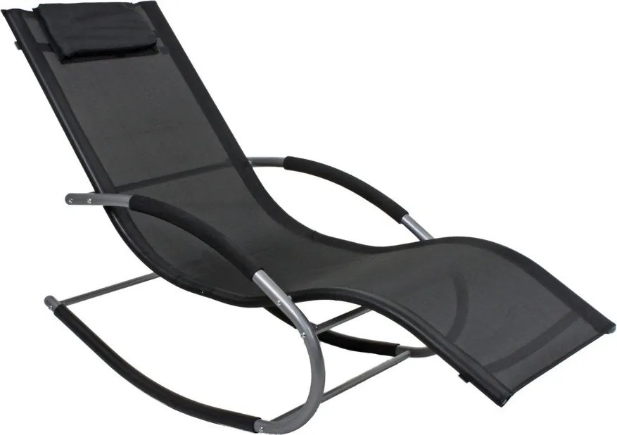 Fekete fém kerti napozóágy Naxos – Garden Pleasure
