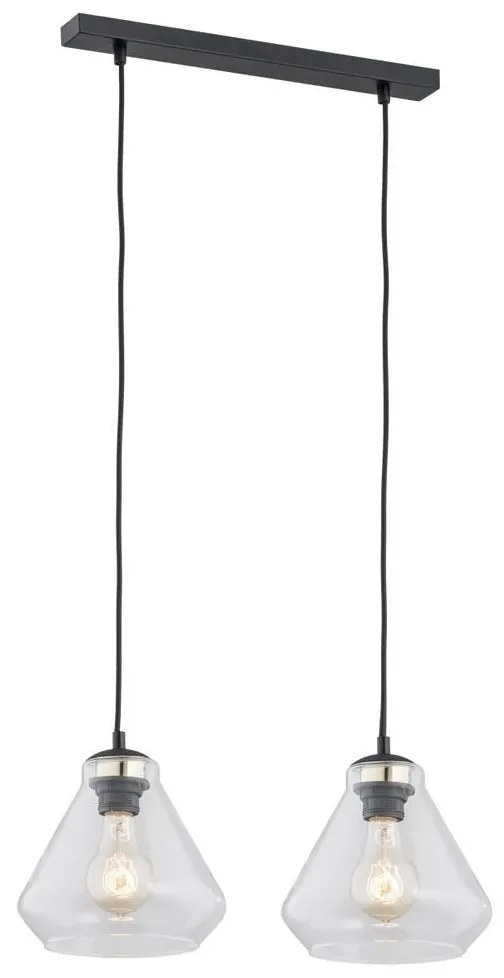 Argon 0854 - Csillár zsinóron DECORATO 2xE27/15W/230V fekete