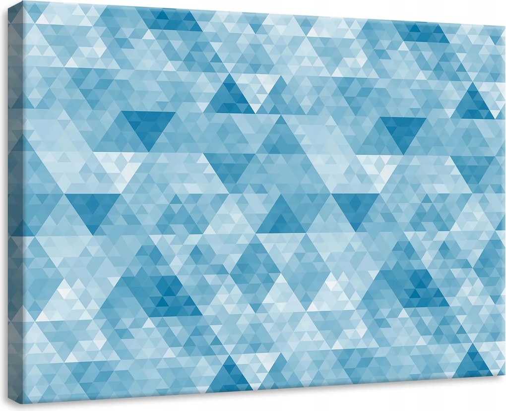 Vászonkép 70x50 Geometrikus minta háromszögek kék absztrakt mozaik