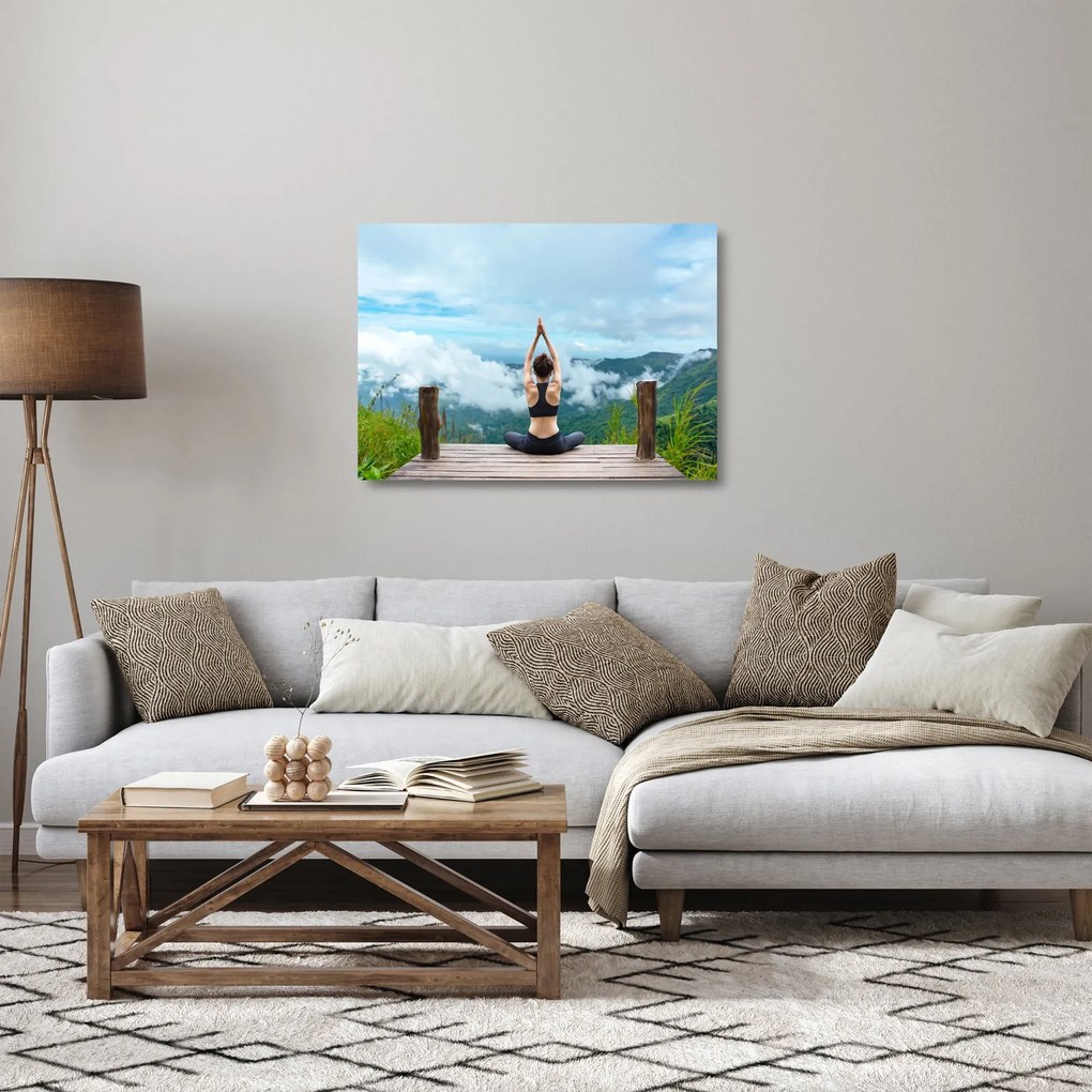 Üveg kép - Jóga (70x50 cm)