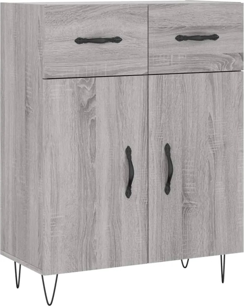 vidaXL szürke sonoma színű szerelt fa tálalószekrény 69,5 x 34 x 90 cm