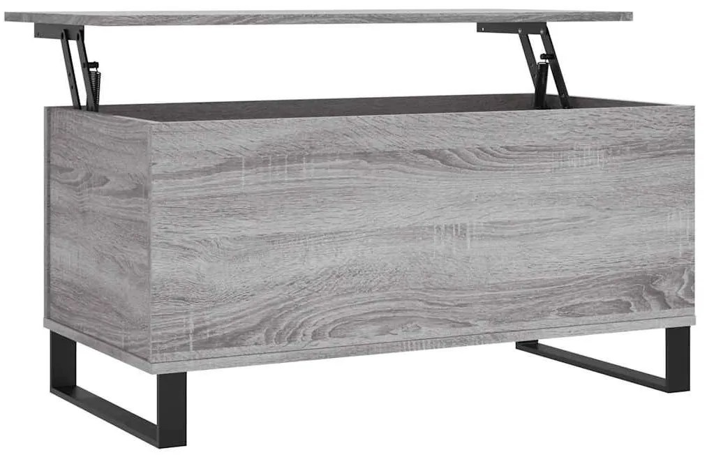 Szürke sonoma színű szerelt fa dohányzóasztal 90x44,5x45 cm