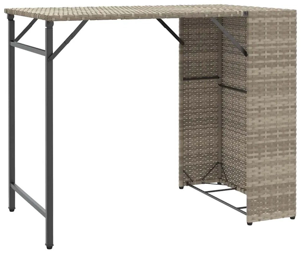 5 részes szürke polyrattan összecsukható kerti étkezőgarnitúra