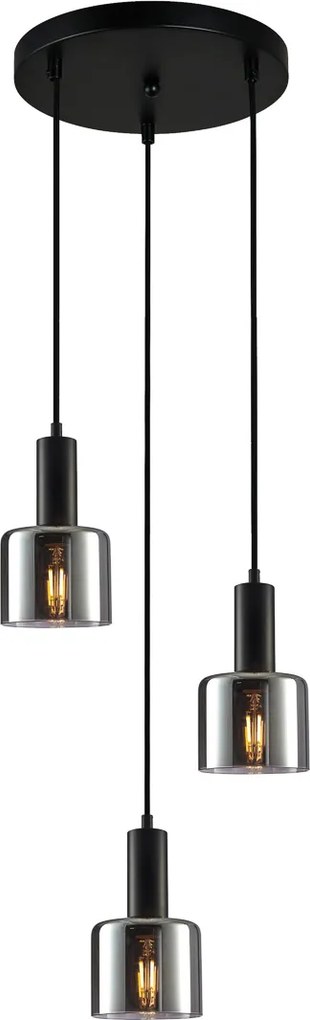 Italux modern függeszték santia fekete füstös itxpnd-65342-3a-bksg