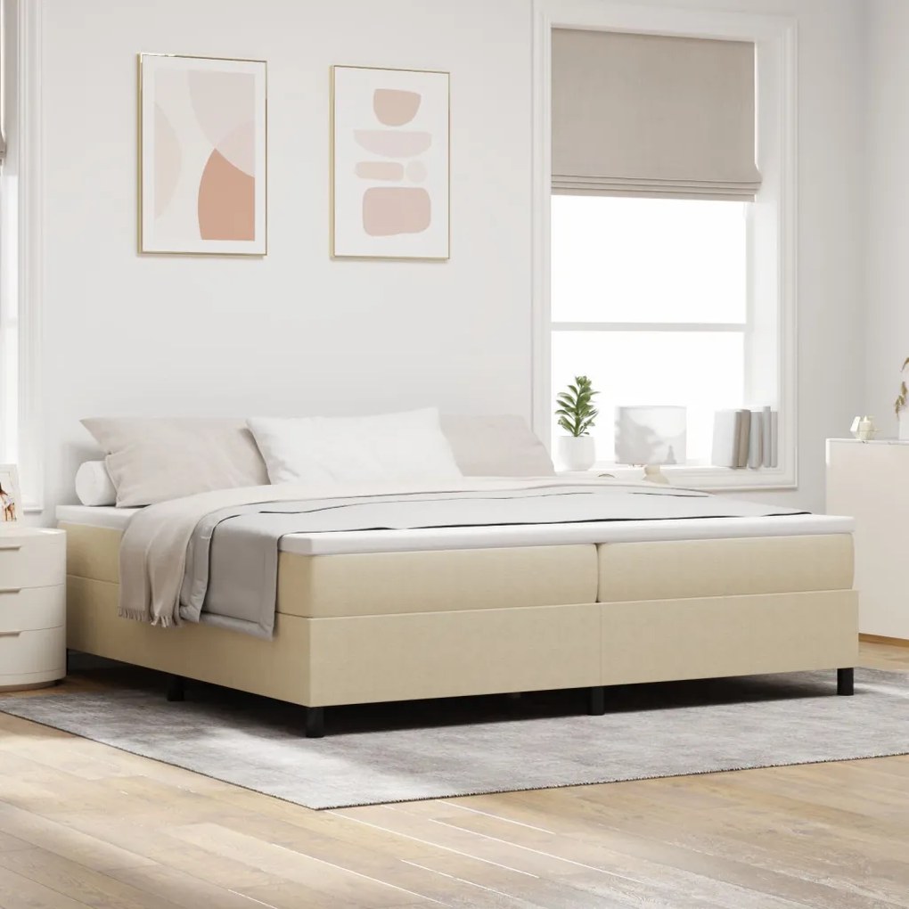 Boxspring Ágy Világos Zöld Szürke 200x200 cm Corduroy Szövet