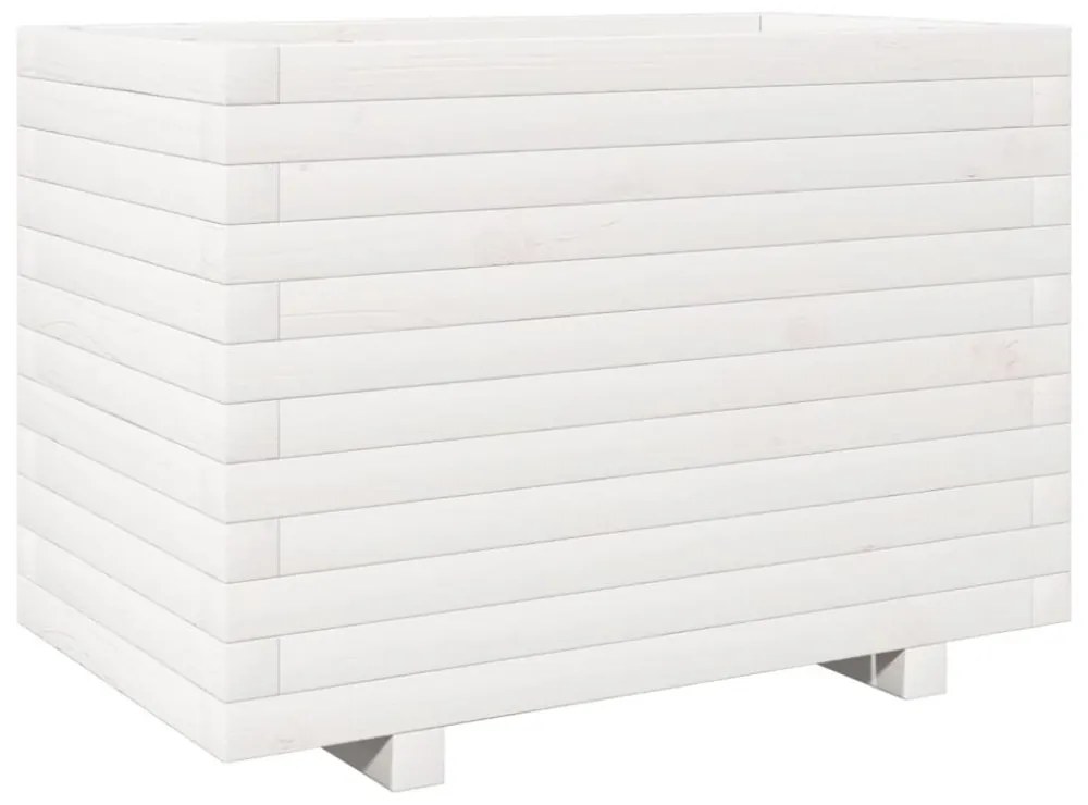 vidaXL fehér tömör fenyőfa virágláda 70 x 40 x 49,5 cm