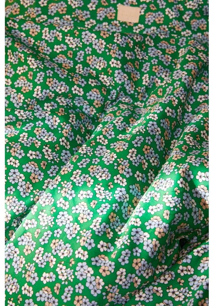 Zöld egyszemélyes pamut-szatén ágyneműhuzat 140x200 cm Pleasantly – JUNA