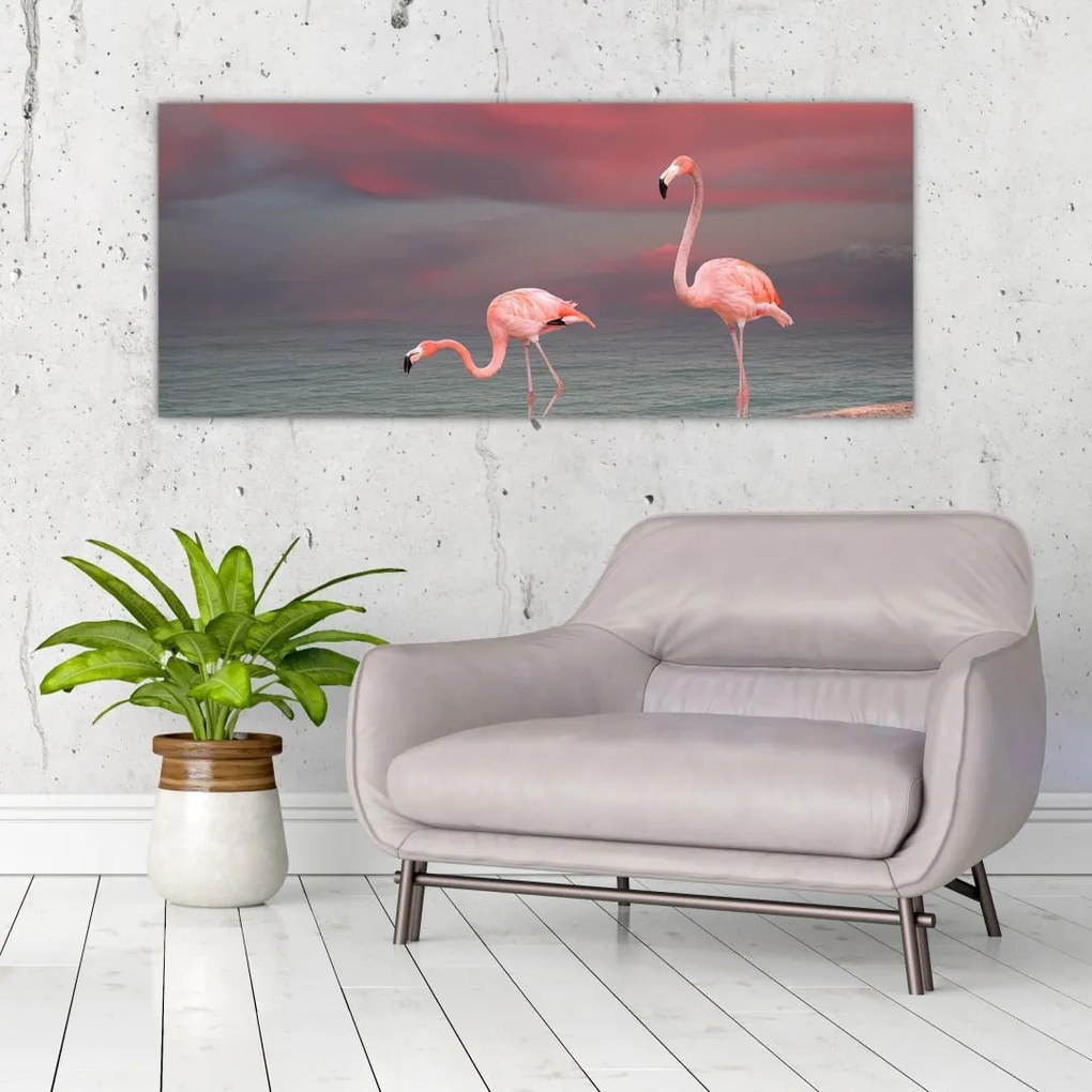 Flamingók képe (120x50 cm)