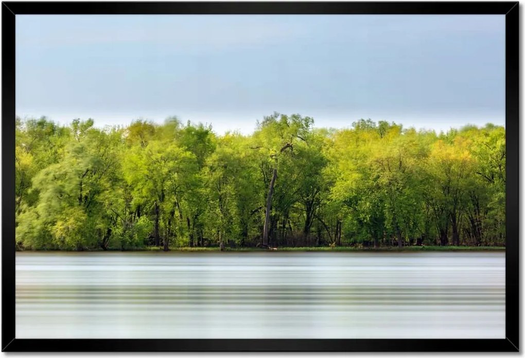 Poszter keretben 60x40 Erdő Tó Ég