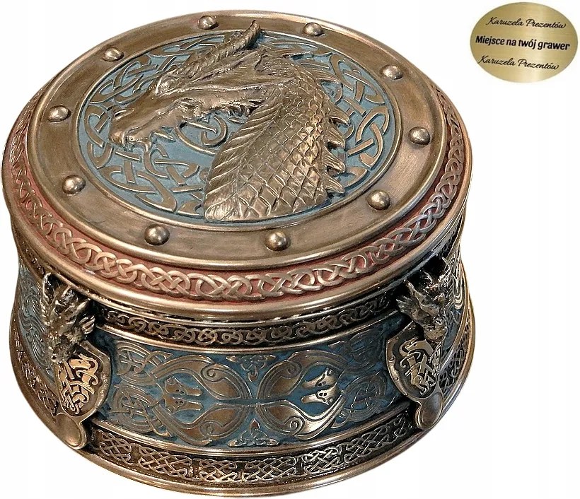 Sárkányos Kincstartó Doboz, Sárkány Mintával, Eredeti Ajándék, Kollekció