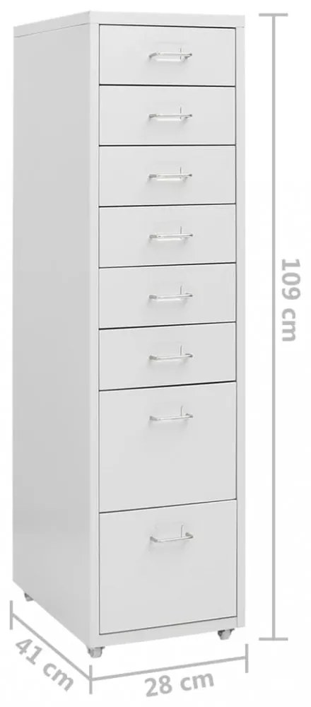 szürke fém mobil iratszekrény 28 x 41 x 109 cm