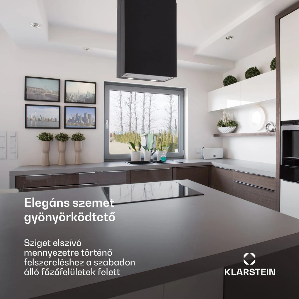 Klarstein Structura, páraelszívó, elszívás/keringetés, 641 m³/ó, A energiahatékonysági osztály, LED, fekete