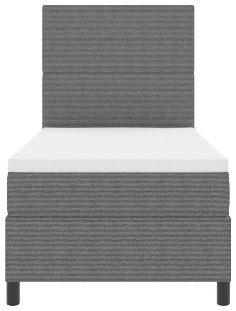 Boxspring ágy matraccal & LED világítással szürke 100x200 cm kordbársony