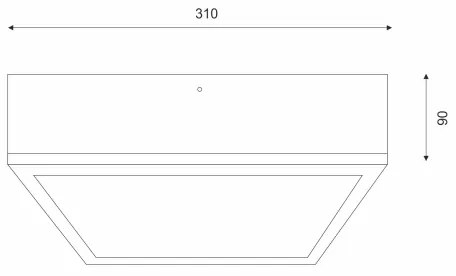 Mennyezeti lámpa OAK SQUARE 2xE27/15W/230V 31x31 cm tölgy/fekete