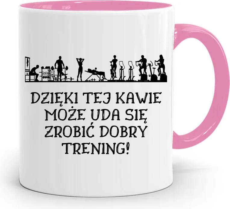 Edzőnőnek Edzőterem Bögre Rózsaszín, fényképes nyomott mintával